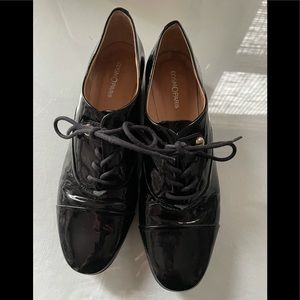 Cosmoparis Black Patent Leather Shoes.